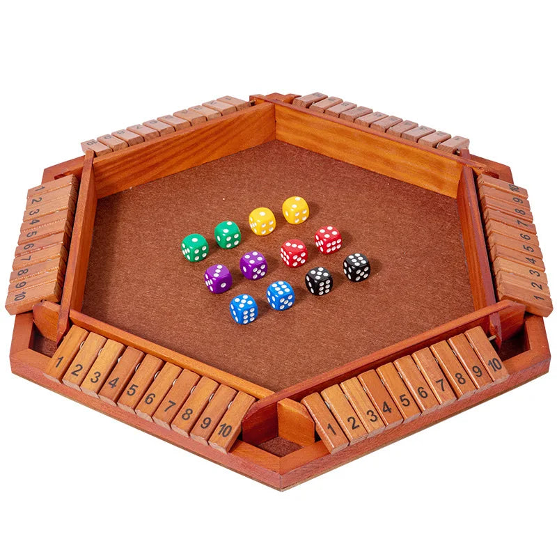 Six Sided Flipping Game, Wooden Number Game, Shut The Box Dice Game - Parent-Child Board Game, Bar Party, Leisure Gambling Game Beauty World Shop