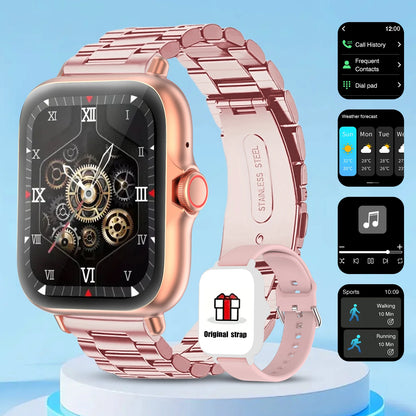 Smart watch with full touch screen, call, message reminder, music control and other functions, compatible with iPhone/android mo Beauty World Shop
