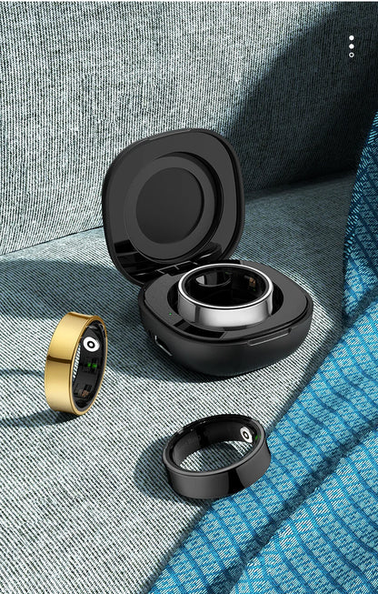 R09 Smart Ring Men Women with Charging Case,Heart Rate Blood Oxygen,Skin Temperature Monitor,5ATM Waterproof For Android iOS Beauty World Shop