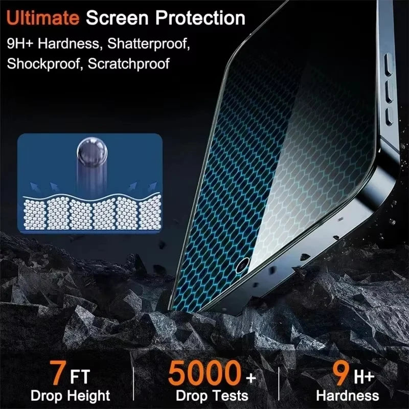 Privacy Screen Protector For iPhone 16 13 15 11 12 14 17 Pro Max Air 16e Anti-spy Glass For iPhone 13 12 Mini 7 8 16 Plus SE XR Beauty World Shop