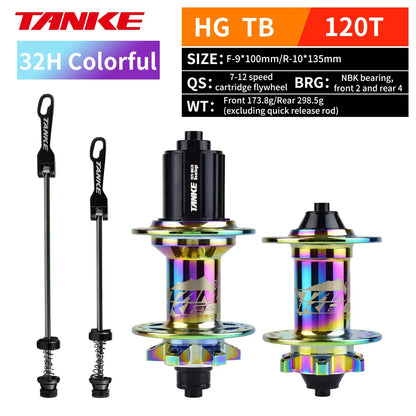 TANKE 120 Click Hub Bearing MTB Hub Front Rear 32 36 Holes Disc Brake Bicycle Hubs 7 8 9 10 11 12 Speed Quick Release 6 Pawl Hub Beauty World Shop