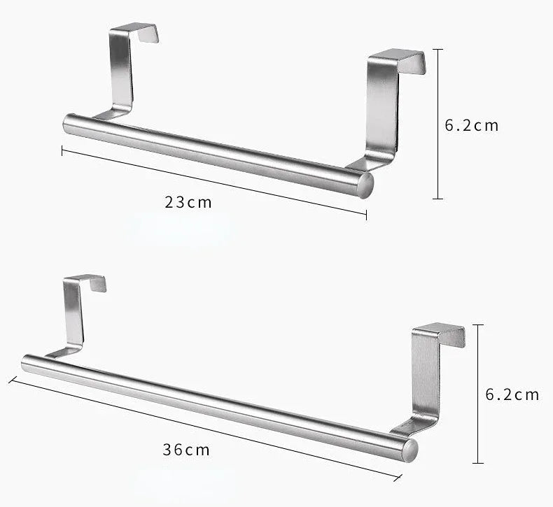1Pcs Towel Rack Over Door Towel Bar Hanging Holder Stainless Steel Bathroom Kitchen Cabinet White Black Towel Rag Shelf Hanger Beauty World Shop