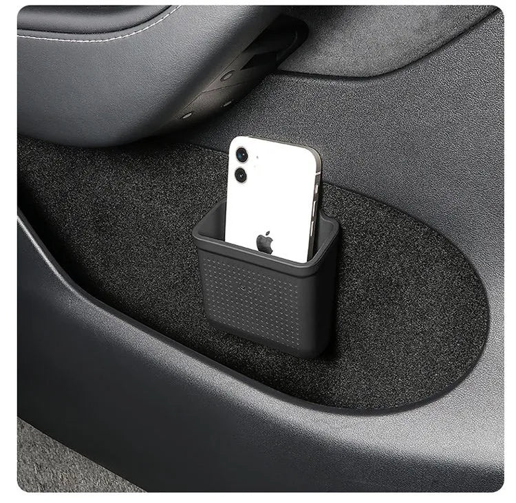 Silicone Car Storage Box For Tesla Model 3 Y S X 2017-2022 2023 Hidden Organizer Tray Bag Box Phone Coin Holder Auto Accessories Beauty World Shop