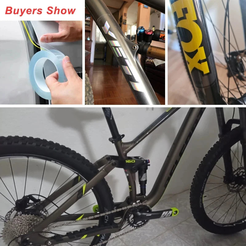 Transparent Bicycle Stickers Tape 3M 5M 10M Bike Frame Protector Cycling Tape Film Invisible Scratch Resistant Riding Decoration Beauty World Shop