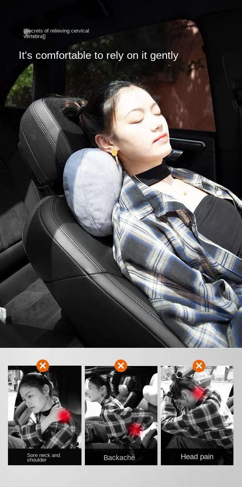 Car Headrest Neck Support Seat / Maybach Design S Class Soft Universal Adjustable Car Pillow Neck Rest Cushion High Quality Beauty World Shop