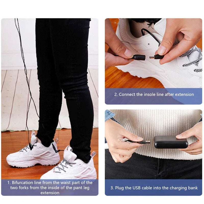 Winter Electric Heated Insoles USB Heating Feet Warmer Thermal Shoes Sock Pad Heated Insoles Washable Full Foot Fever Unisex Beauty World Shop
