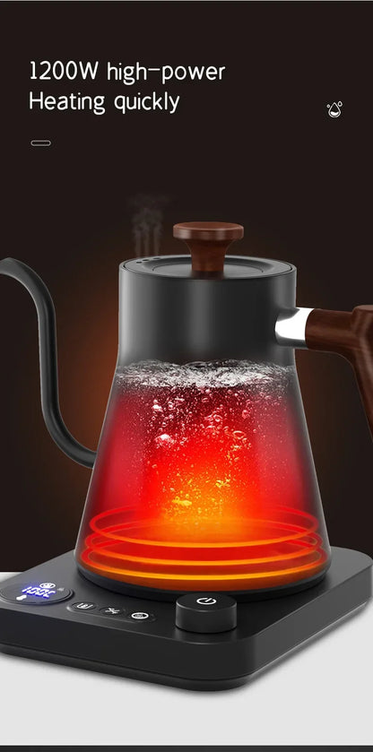 Electric Gooseneck Kettle 900ML Hand Brew Coffee Pot Smart Teapot Temperature Control Pot Rapid Heating Kettle 110v/220v Beauty World Shop