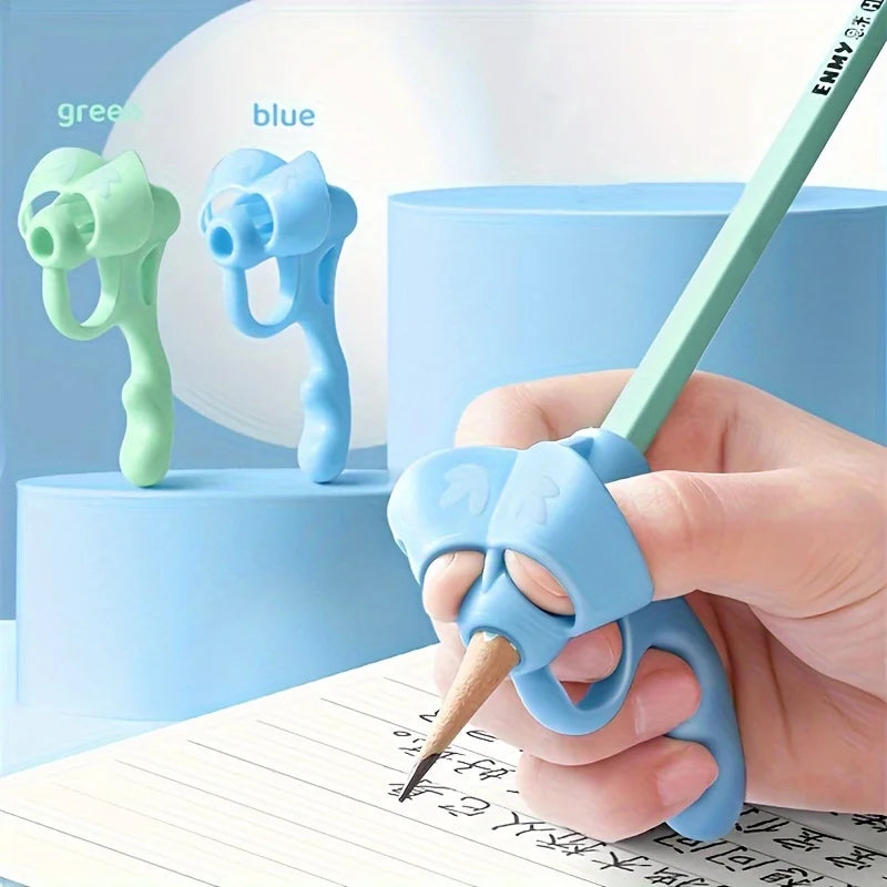 4pcs Grip Pen Corrector Set Writing Corrector Soft Rubber Writing Posture Grip Pen Handwriting Aid Correction Tool Beauty World Shop