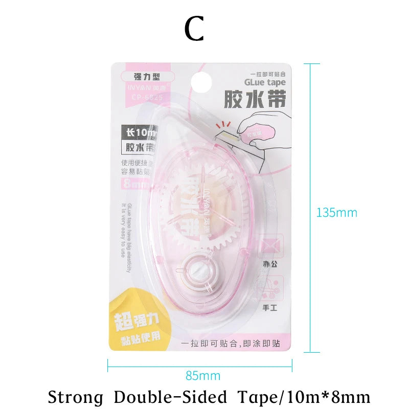 10m*8mm Strong Double Sided Adhesive Glue Tape DIY Scrapbooking Office Stationery Supplies High Viscosity Roller Tape Beauty World Shop