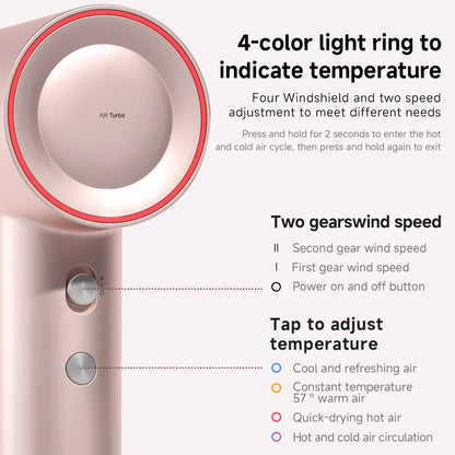 DOCO Hair Dryer 75m/s High Speed 200 Million Negative Ions Hair Care 110000 Rpm Professional Lightweight Home Travel Gift Beauty World Shop