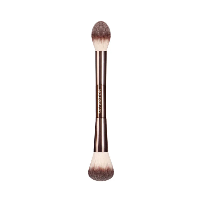 Makeup brush, powder brush, blush brush, loose powder brush, exquisite professional metal handle, double-head design, with box Beauty World Shop