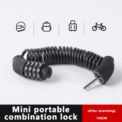 Bicycle Lock Steel Cable Chain Security Password 4 Digit Lock Anti-Theft Combination Number Code Safety Bike Bicycle Accessories Beauty World Shop