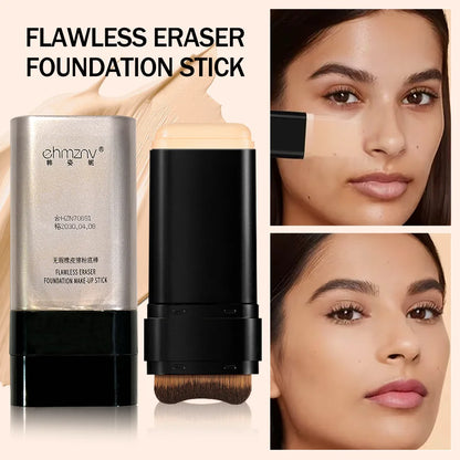 Dual-Head Foundation Stick | Built-in Brush, One-Step Application & Touch-Up, Lightweight & Long-Lasting, No Cakey Beauty World Shop