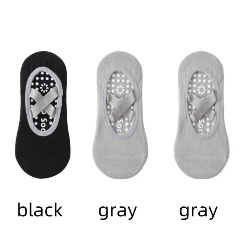 1/ 3Pair Professional Women Yoga Sock Silicone Anti-slip Ballet Pilates Socks Women Backless Breathable Bandage Yoga Sport Socks Beauty World Shop