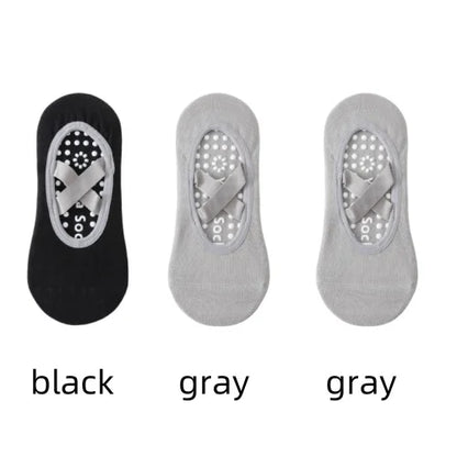 1/ 3Pair Professional Women Yoga Sock Silicone Anti-slip Ballet Pilates Socks Women Backless Breathable Bandage Yoga Sport Socks Beauty World Shop