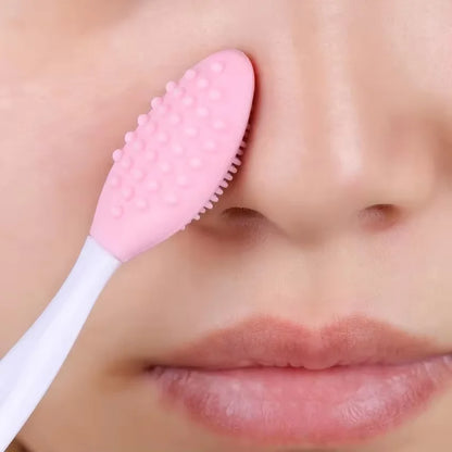 1PC/4PCS  Beauty Skin Care Wash Face Silicone Brush Exfoliating Nose Clean Blackhead Removal Brushes Tools With Replacement Head Beauty World Shop