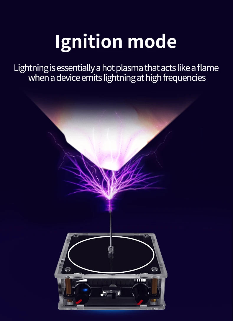 Music Tesla Coil Bluetooth/AUX Dual Mode Music Box Artificial Lightning Touchable Audio Input Bluetooth Science Experiments ﻿ Beauty World Shop