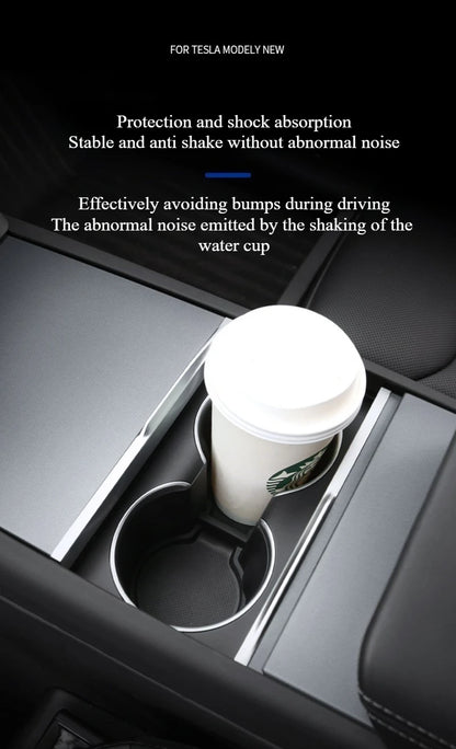 For Tesla Model Y Juniper 2025 Car Door Storage Pad 5PCS TPE Central Control Water Cup Holder Mat Organizer Tray Car Accessories Beauty World Shop