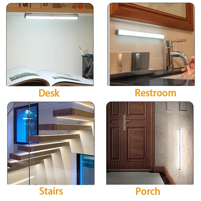 LED Motion Sensor Light Wireless LED Night Light Type C Rechargeable Light Cabinet Wardrobe Lamp Staircase Backlight For Kitchen Beauty World Shop