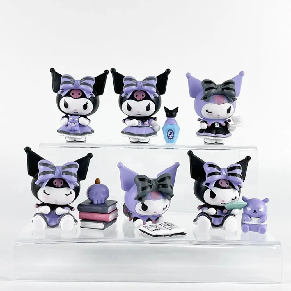 Sanrio Blind Box Cartoon Kuromi Doll Lucky Divination Anime Series Action Figure Model Doll Child Toy Desktop Decor Birthday Gif Beauty World Shop