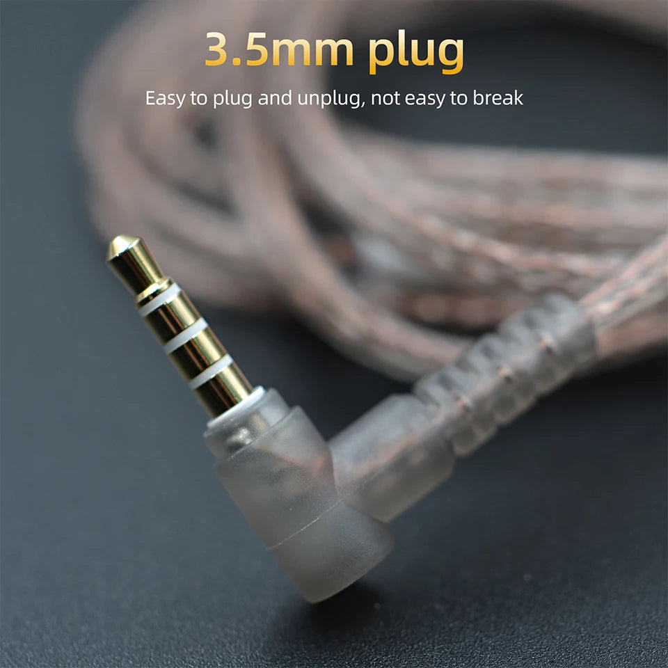 KZ Headphone Cable High-Purity Copper Cube Mixed Upgrade Cable Earphone Wire Original Wire
