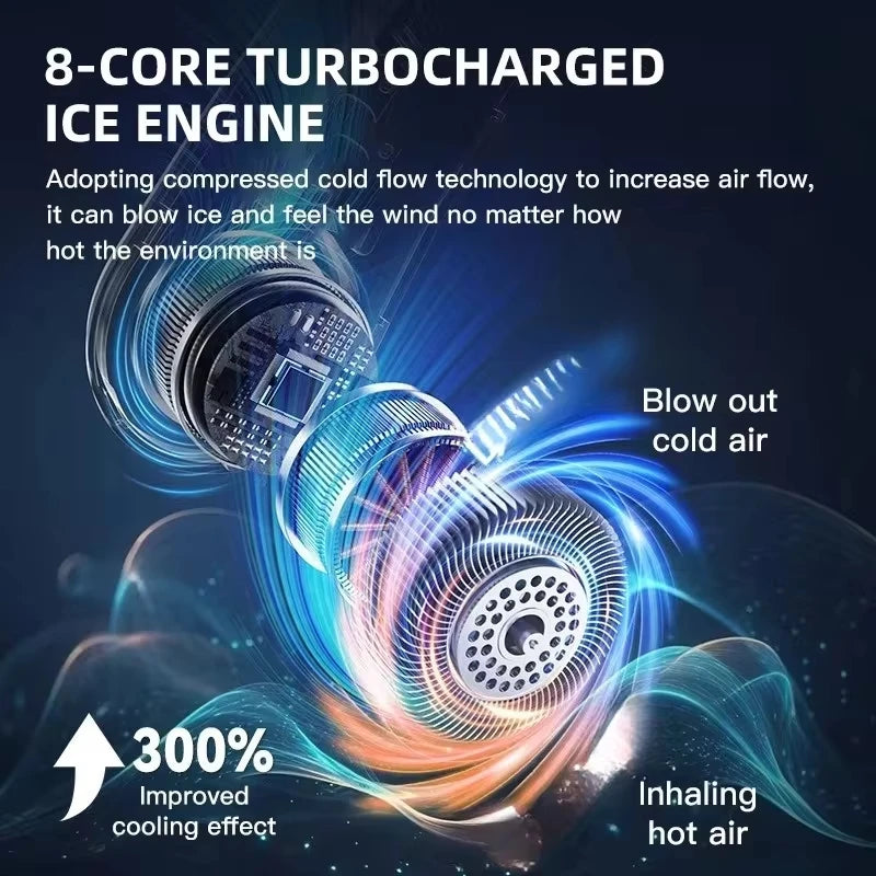 8000mAh Hanging Neck Fan Portable Bladeless USB Rechargeable Mute LED Digital Display Air Cooler Hands Free Fan for Home Outdoor Beauty World Shop