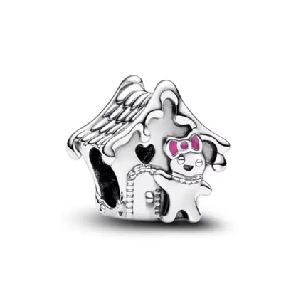 2025 New S925 Silver Spring Ball Bear Cross Pendant Suitable for Original Bracelets DIY Accessories Women's Charm Jewelry Gifts Beauty World Shop