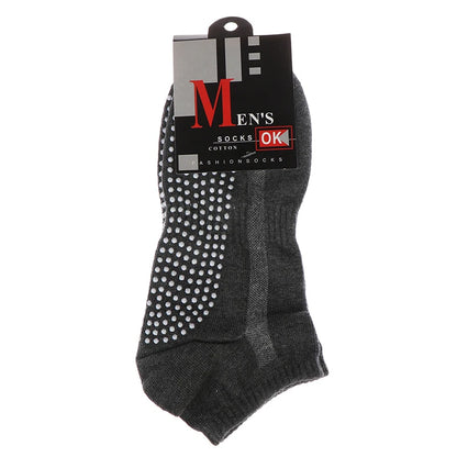 1pair Men's Cotton Non-slip Yoga Socks With Grips Breathable Anti Skid Floor Socks For Pilates Gym Fitness Size 39-44 Beauty World Shop