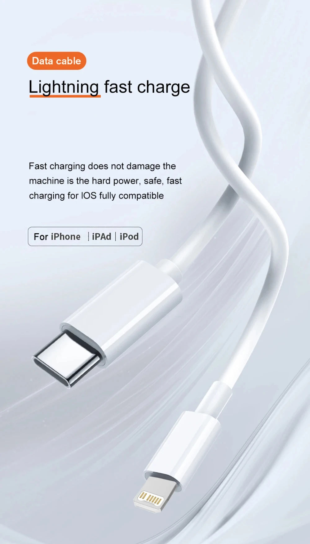 20W PD USB to Lighting USB C to Lighting Fast Charger Cable For Apple iPhone 14 13 12 11 Pro Max X XR Plus iPad Data Sync Line Beauty World Shop