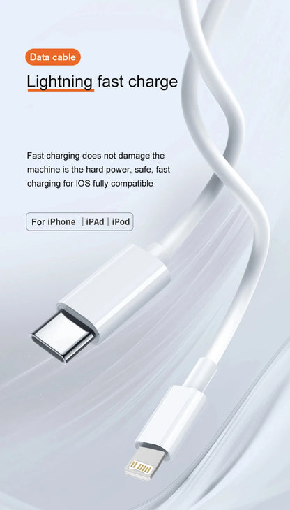20W PD USB to Lighting USB C to Lighting Fast Charger Cable For Apple iPhone 14 13 12 11 Pro Max X XR Plus iPad Data Sync Line Beauty World Shop