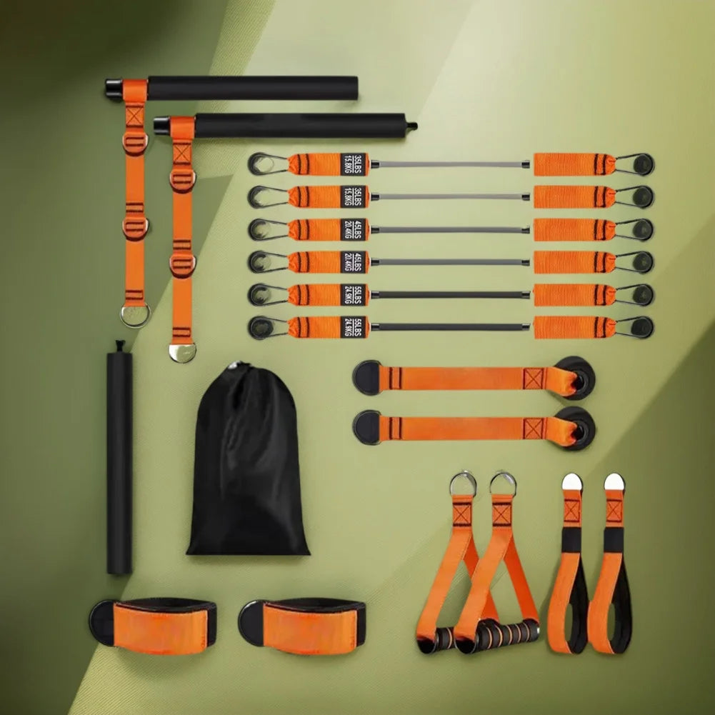 Pilates Bar Kit W/ Resistance Bands Multifunctional Pilates Bar Portable Yoga Pilates Stick Home Gym Strength Training Equipment Beauty World Shop