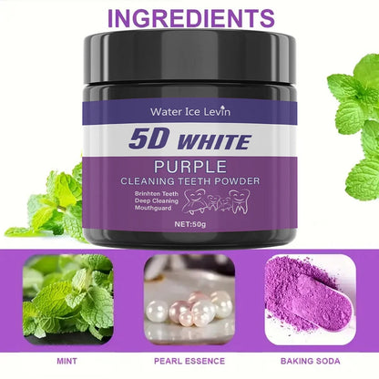 Purple Tooth Cleaning Powder - Sulfate-Free, Deep Cleaning and Polishing, Whitens Teeth in 5 Days, Portable for Daily Use and Travel Beauty World Shop