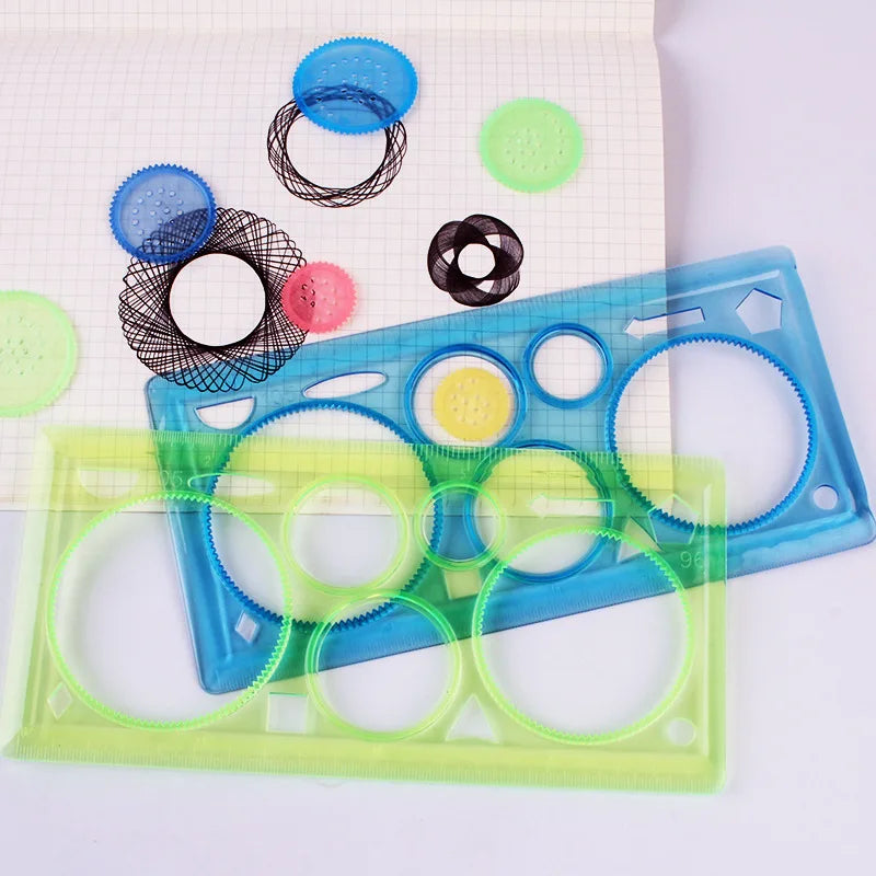 Geometry Spirograph Drawing Stencils Set Painting Template Art Crafts Creative Kids Educational Toy Variety of Flowers Ruler Beauty Fashion