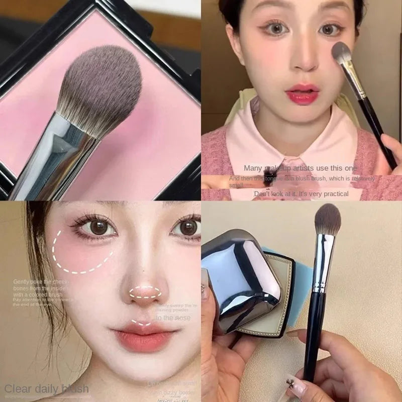 1/2Pcs Peach Heart Blusher Brush Powder Blush Cream Liquid Blush Makeup Brushes Flat Small Precise Blush Brush Makeup Tools Beauty World Shop