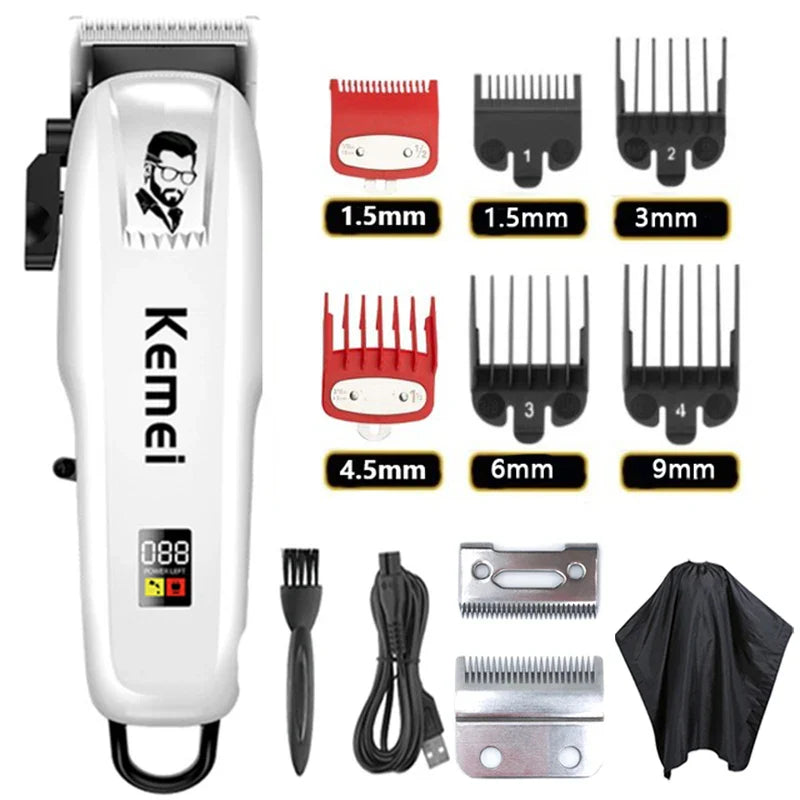 Kemei Electric Hair Clipper KM-PG809A Hair Cut Wireless Trimmer Men Professional Clipper Machine Rechargeable Hair Cut Barber Beauty Trend Shop