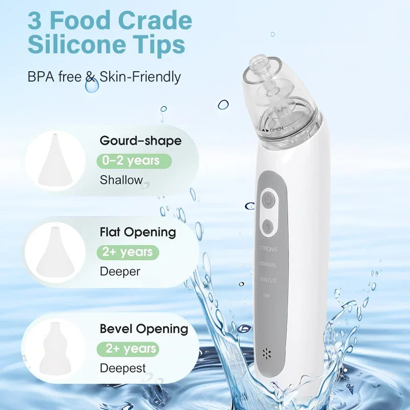 Nasal Aspirator for Baby Electric Nose Aspirator for Toddler Nose Sucker Automatic Nose Cleaner with Music and 3 Silicone Tips Beauty Trend Shop