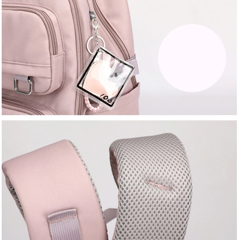 Girl School Bag Backpack Back Pack For Teenager Women Children Female Pink Schoolbag Primary High Bagpack Class Teens Child Kids Beauty World Shop