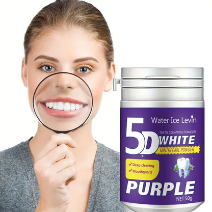 Simple Purple Brightening Powder - Conceals Stains, Non-Sensitive - Enamel-Safe Toothpaste Whitening Powder Suitable for Coffee, Tea, Food, Wine, and Tobacco Stains. Beauty World Shop