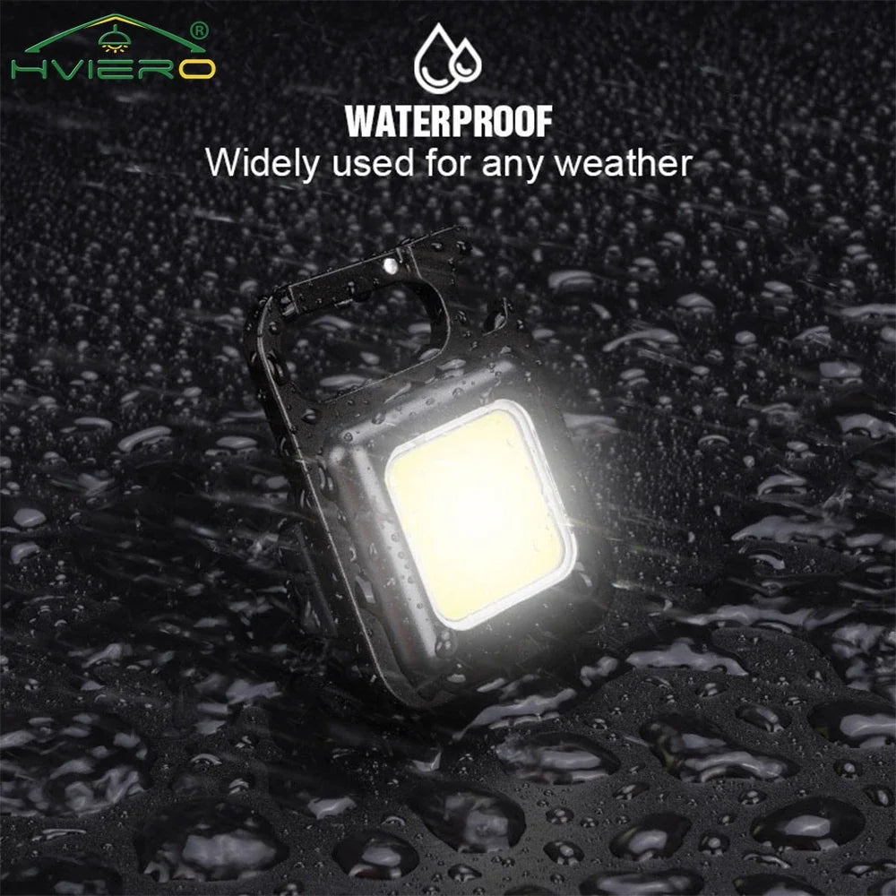 Mini Flashlight Keychain Carry LED Light Work High Power Flashlights Waterproof USB Charge Hard Lamp Outdoor Lighting Highlight Beauty World Shop