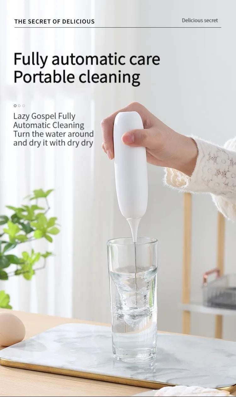1PC Battery Model Handheld Egg Beater Froth Mixer Kitchen Automatic Coffee Milk Foaming Mixer Kitchen Whisk Tools Beauty World Shop