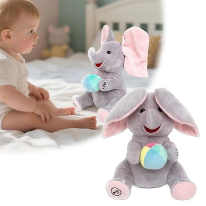 Hide-And-Seek Elephant Plush Toy Baby Interactive Singing Musical Toy For Soothing Children Head Up Training Toys Children Gift Beauty World Shop