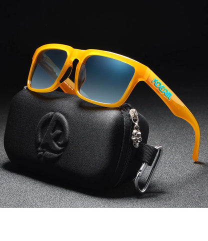 KDEAM Men's Polarized Sunglasses Square Casual Outdoors Sun Glasses Women Unisex Sunglass For Couple With Zipper Case Beauty World Shop