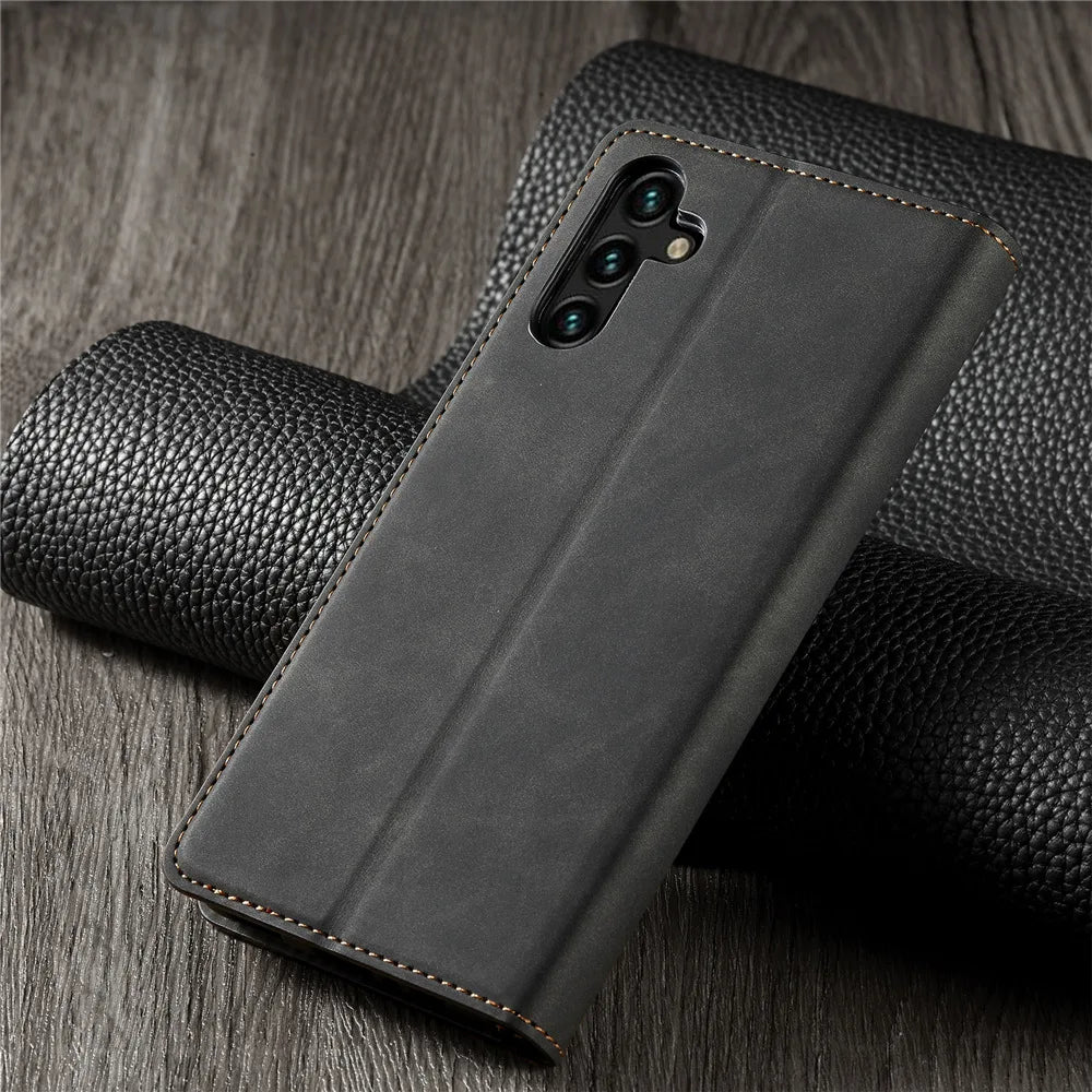 Leather Phone Case For Samsung S26 S25 edge S24 S23 FE S22 Ultra S21 S20 S10 Plus Note 20 10 9 Magntic Flip Card Wallet Cover Beauty World Shop