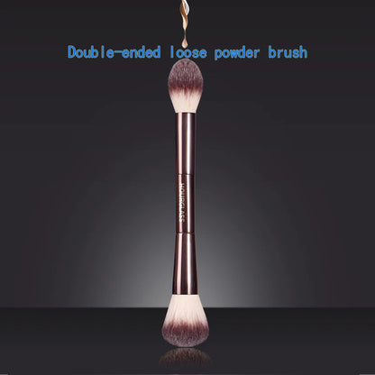 Makeup brush, powder brush, blush brush, loose powder brush, exquisite professional metal handle, double-head design, with box Beauty World Shop