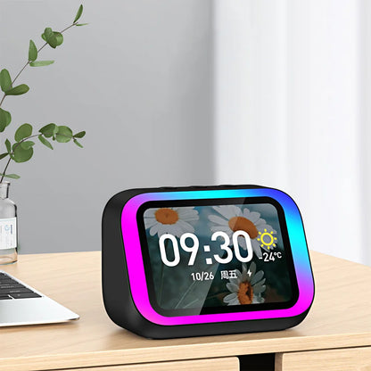 TF26 Pro Smart Speaker with RGB Lights Bluetooth Music Stories Player Home Voice Assistant Alarm Clock For Bedroom Living Room