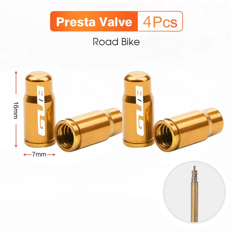 2pcs GUB Aluminum CNC Bicycle Tire Valve Cap MTB Road Bike Tube Tyre Gas Nozzle Cover for AV FV Schrader Presta Valve Dustproof Beauty World Shop