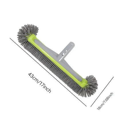 17.5" Heavy Duty Aluminum Pool Brush Head With 7 Rows Nylon Bristles For Pool Wall Steps Corner Cleaning Beauty World Shop