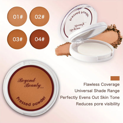 Wheat Bronzing Powder for Dark Skin, Matte Finish, Sweatproof & Oil Dark Foundation Concealer, Powder Puff And Mirror Beauty World Shop