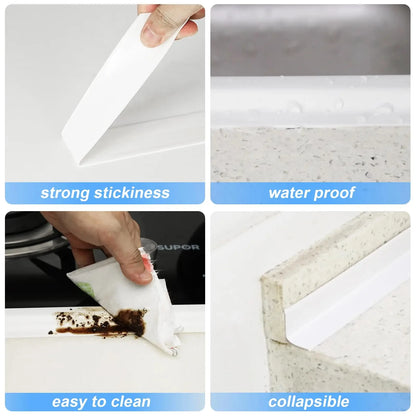 PVC tape Waterproof wall glue sink edge seal mildew resistant caulking strip Kitchen bathroom shower tub Beauty World Shop