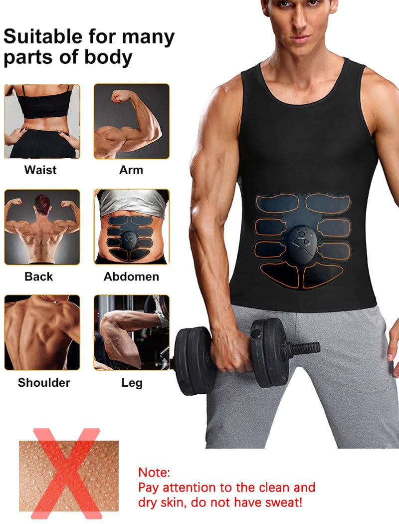 New EMS Muscel Stimulator Abdominal Arm Leg Neck Trainer Muscle Toner Body Training Slimming Massager Fitness Use With Battery Beauty World Shop